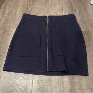nwt f21 circle zipper navy blue skirt
